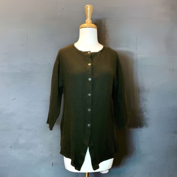 BROWN Light Wear Blouse by Eileen Fisher - Picture 1 of 11